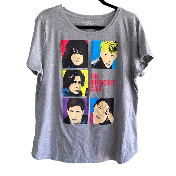 Tops - The Breakfast Club Retro 80's Light Heather Grey Graphic T-Shirt Size XL
